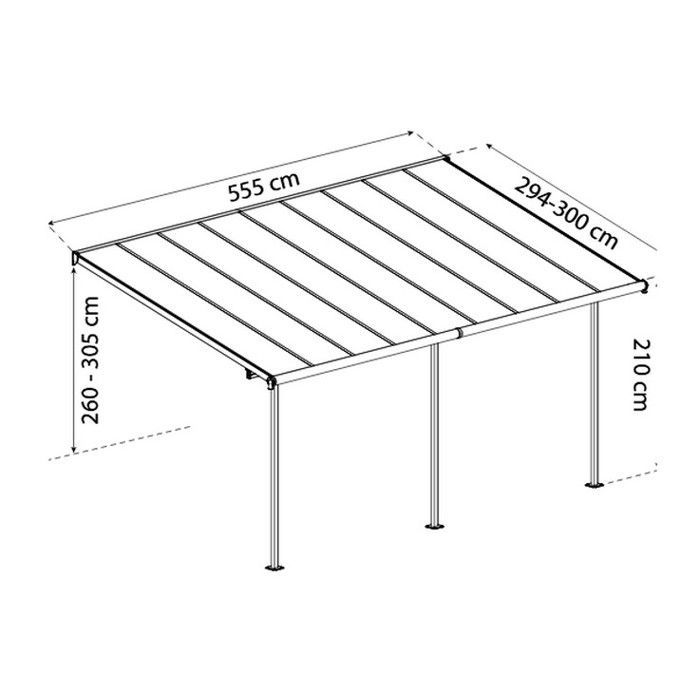Palram Pergola 16,7m² Anthrazitgrau - 705601