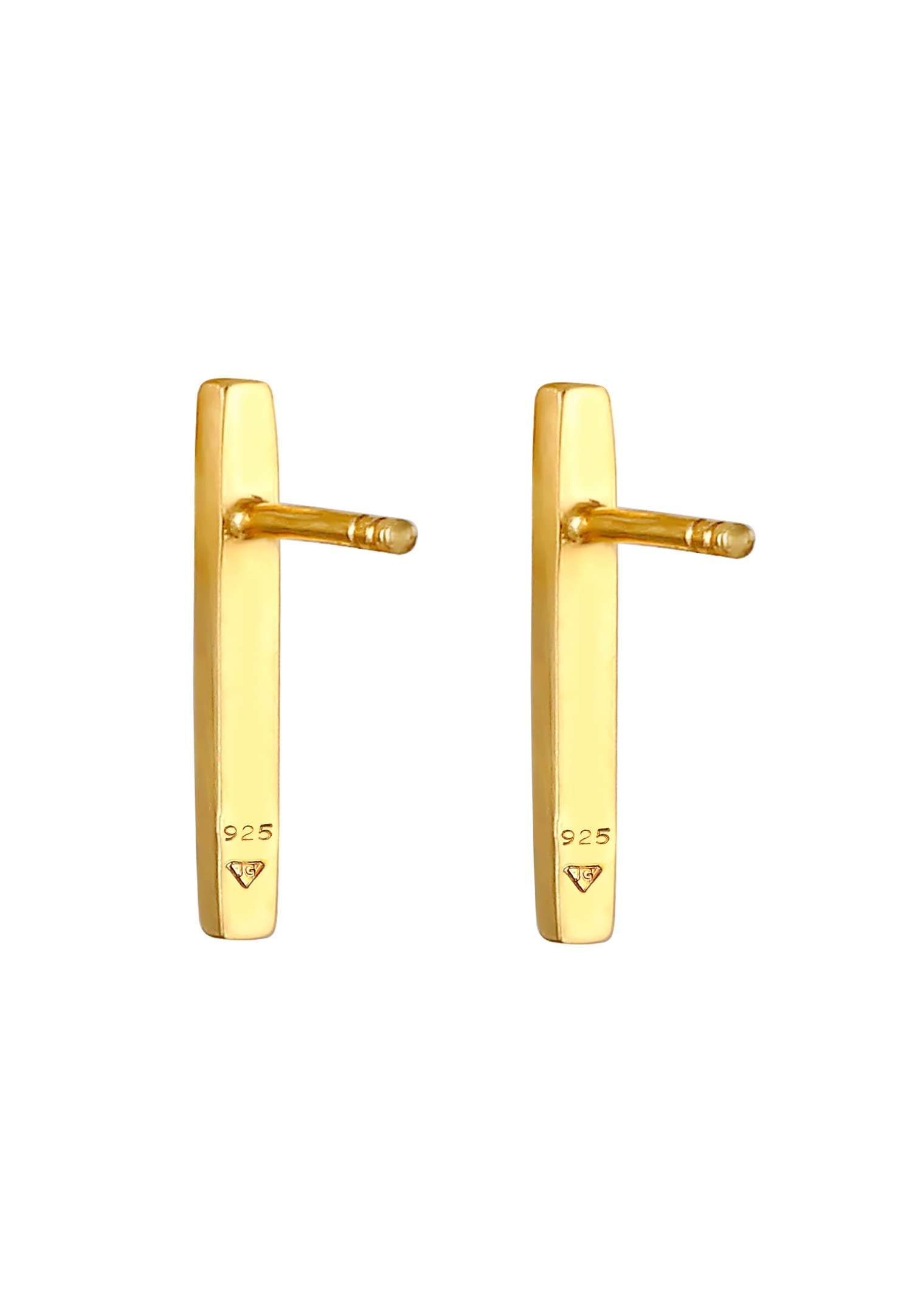 Elli Femmes clous d'oreilles bâton basique brossé en argent sterling 925