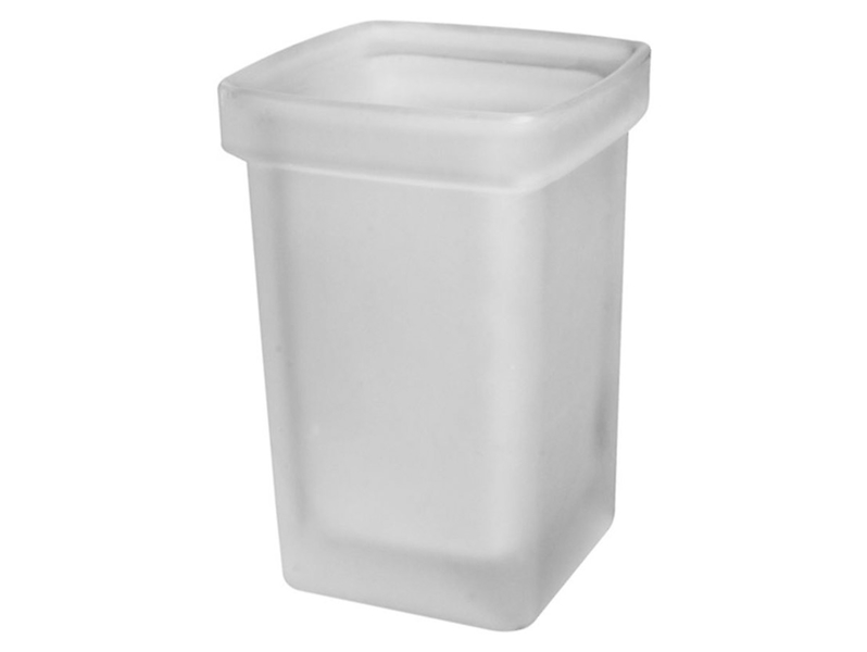 Pojemnik do szczotki WC szklany Now biały