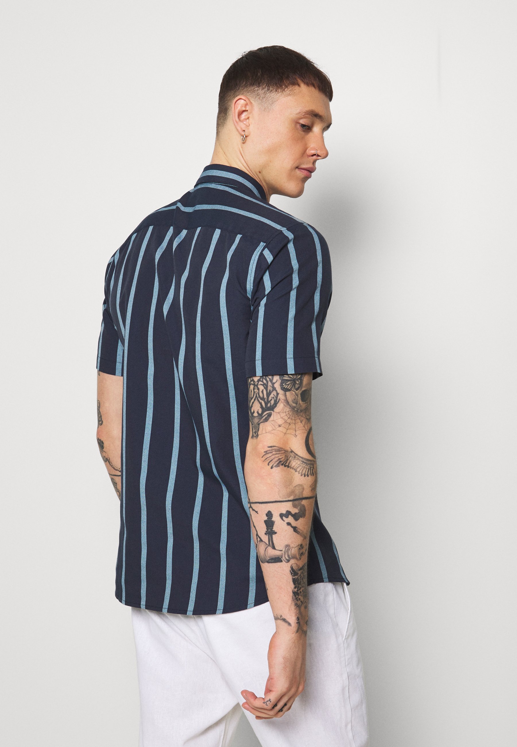 Only & Sons ONSTRAVIS LIFE GESTREEPT - Shirt - donkerblauw
