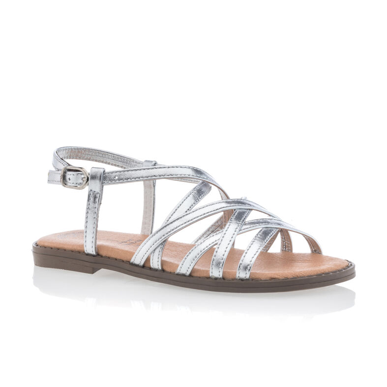Sandalias grises para niña / Zapatos de punta abierta