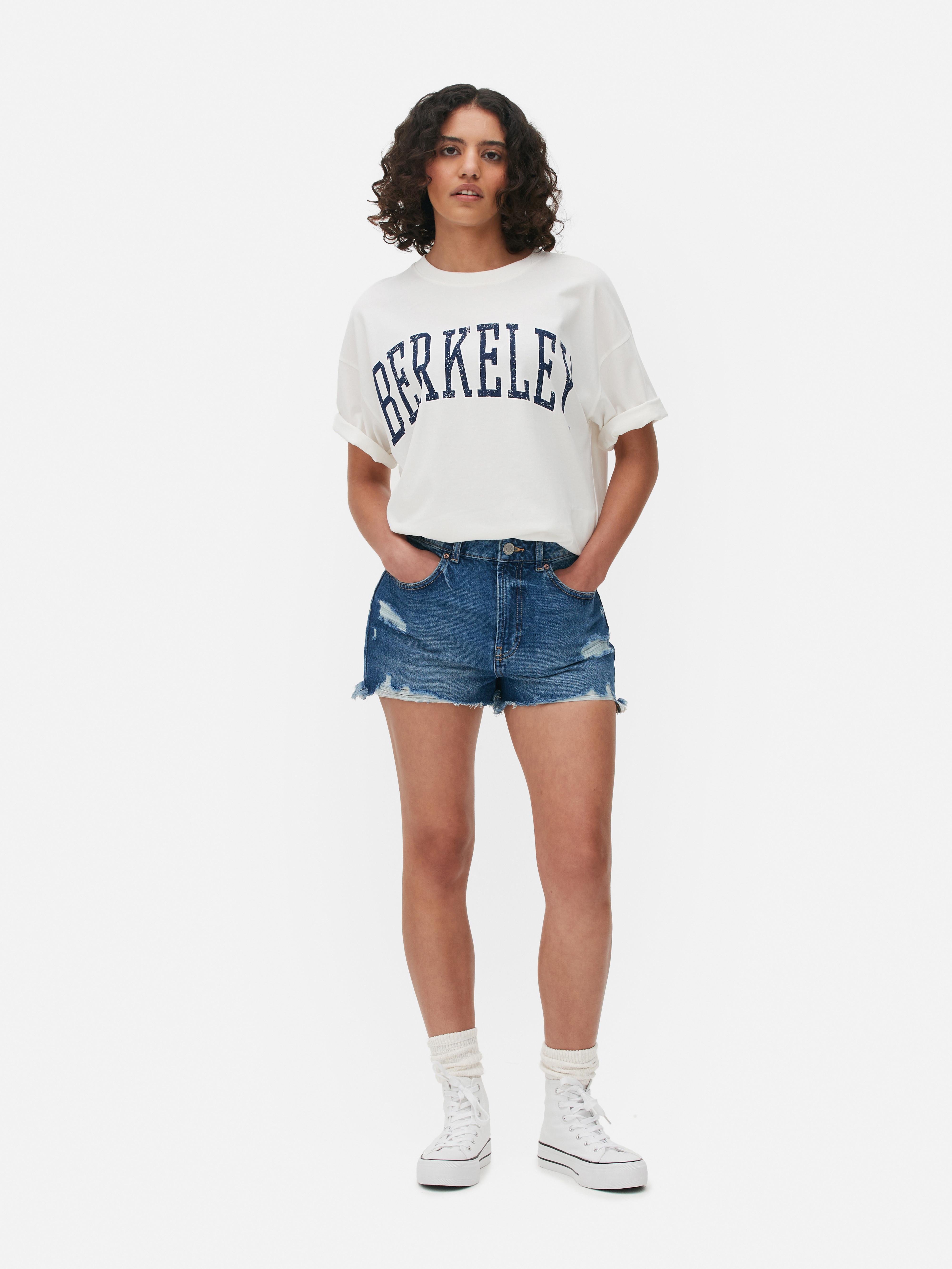 Tricou Berkeley supradimensionat asortat Un tricou supradimensionat din bumbac cu mâneci scurte și imprimeu Berkeley