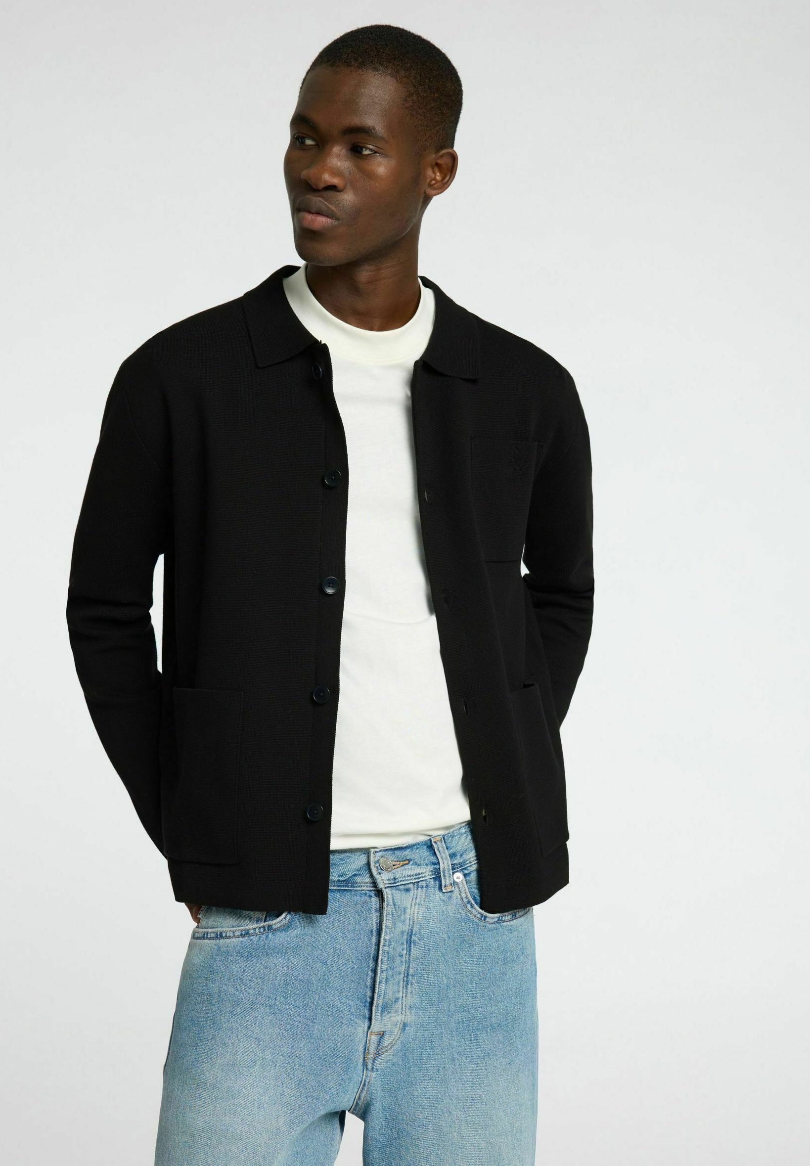 Selected Homme SLHMIKE LIGHT RELAXED - Cardigan - nero