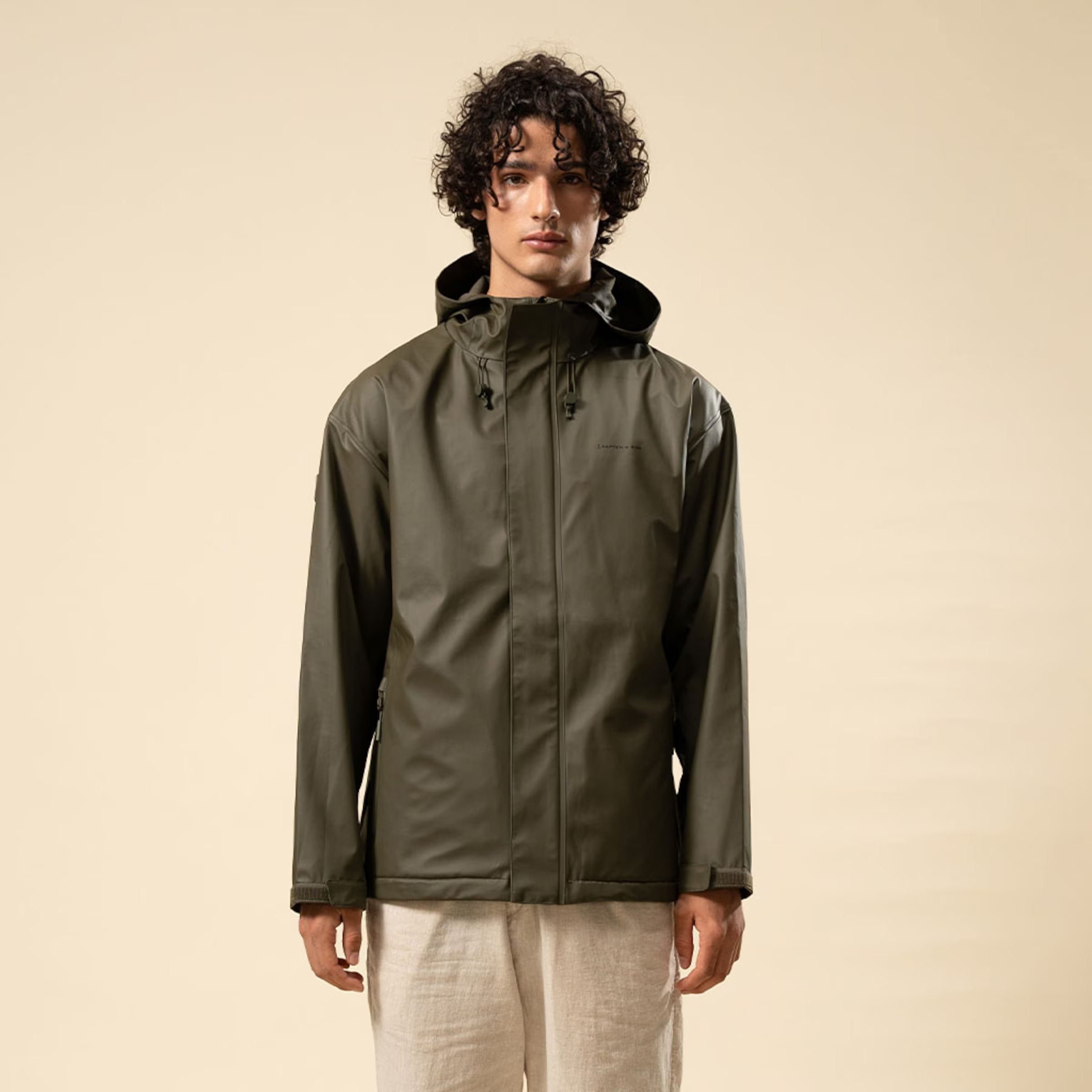 Veste imperméable courte vert forêt pour tous les jours