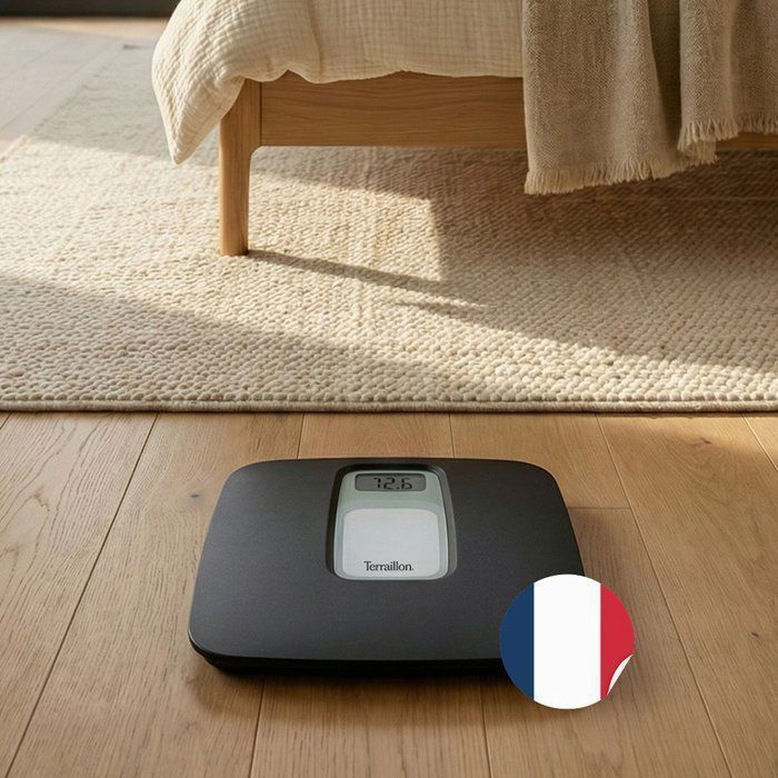 Bilancia da bagno - Terraillon - FRENCHY, Made in France, Piattaforma in plastica riciclata, Capacità 160 kg - Precisione 100 g, Nera