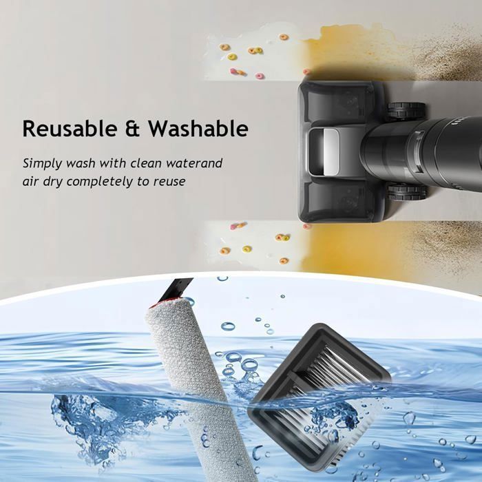 Brosse à rouleau + filtre accessoires pour Mova M10 aspirateur sec et humide pièces de rechange, 2 rouleaux de brosse + 2 filtres