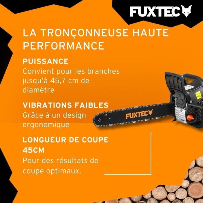 Motosierra de gasolina FUXTEC FX-KS255 - 54 cc, 18 pulgadas, edición negra