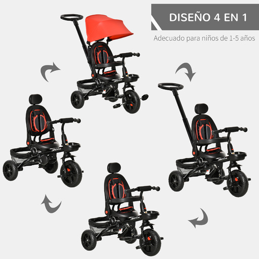  Homcom 4-in-1 Baby-Dreirad