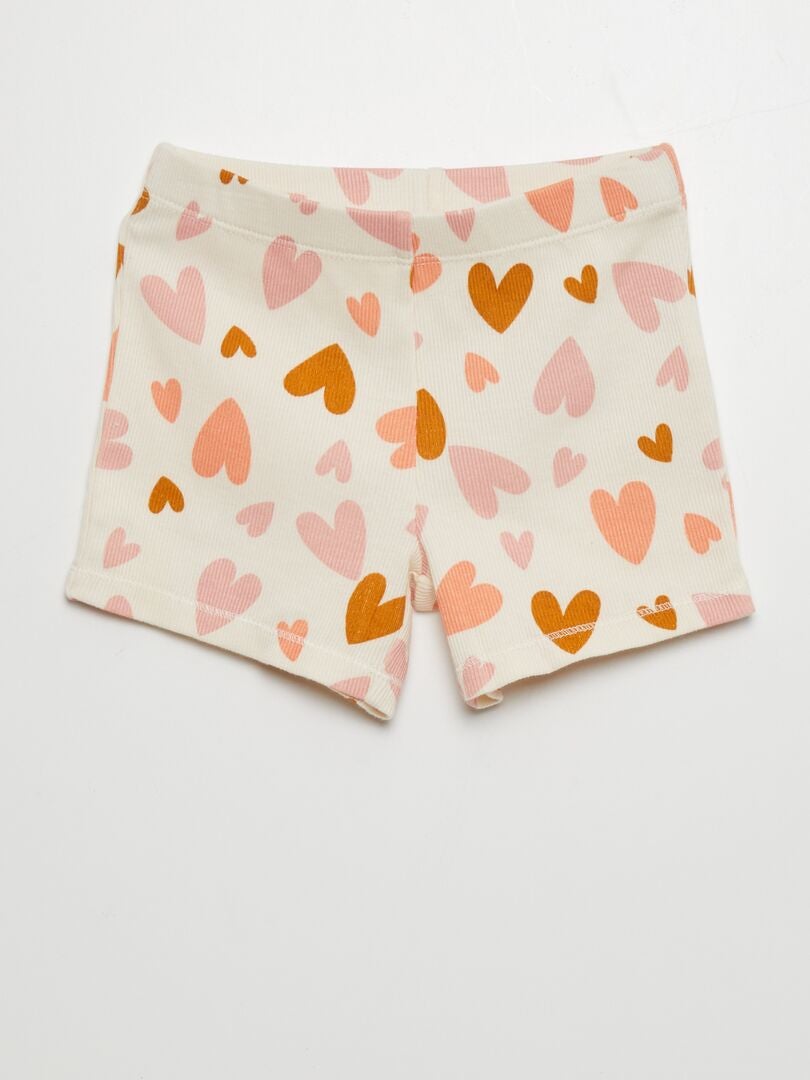 Set pijama tricou + pantaloni scurți - 2 piese - BEJ