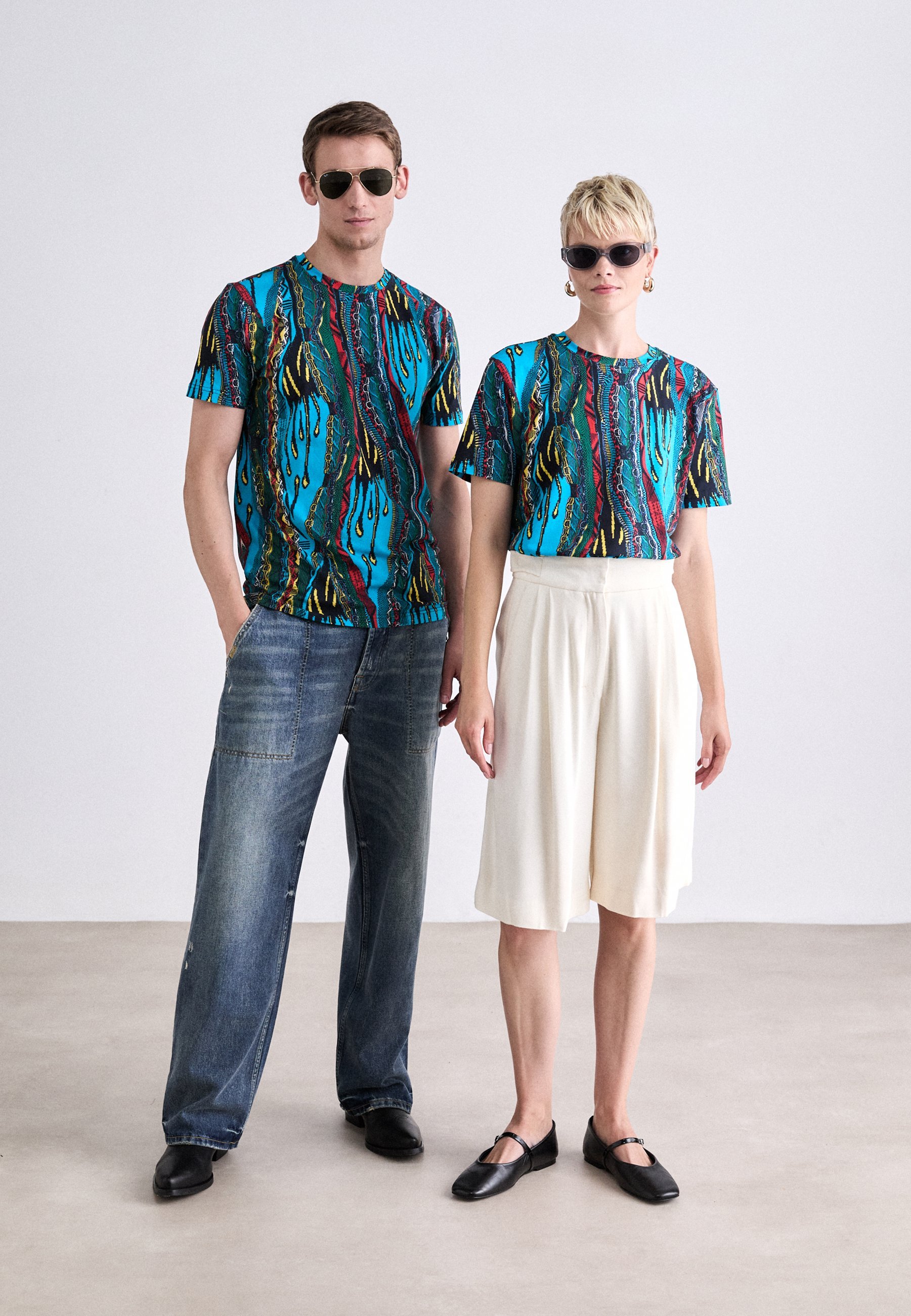 Carlo Colucci UNISEXE - T-shirt imprimé - bleu clair