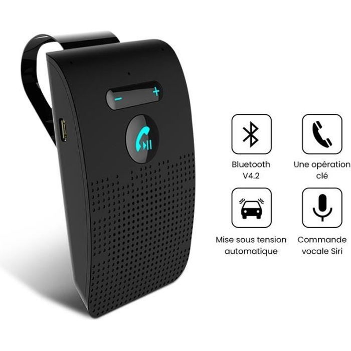 PIMPIMSKY Car Hands-Free Kit - Bluetooth - Siri Support - Automatic Reconnection - Black