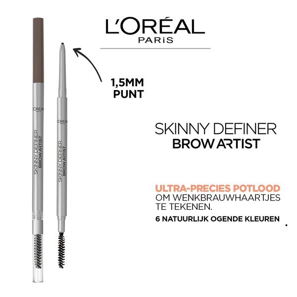L'Oréal Paris Brow Artist Skinny Definer 105 Brunette Ultrathin оловка за обрве <4.5g