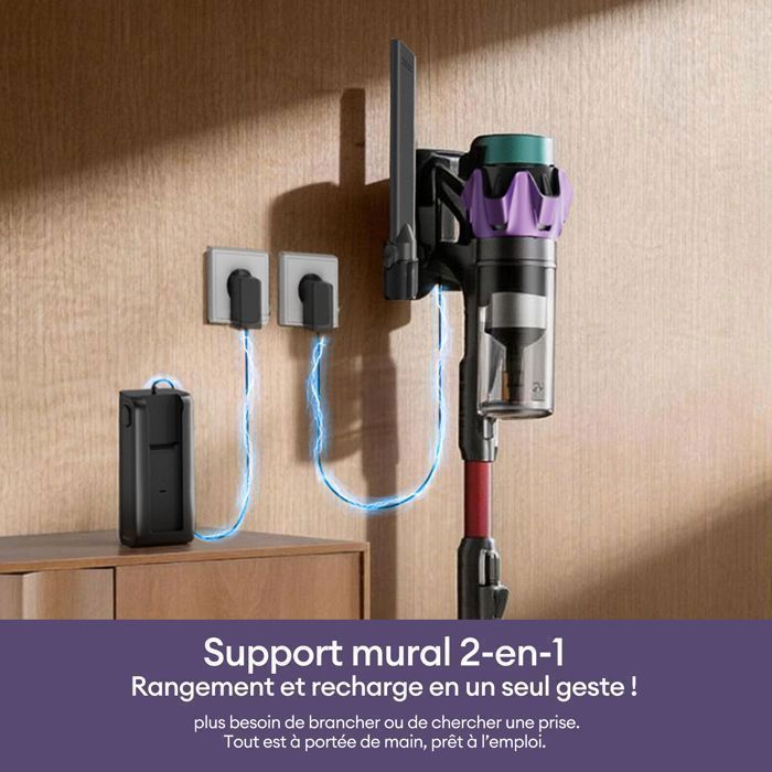 Cordless Stick Vacuum Cleaner - ULTENIC - UU18 Power Pro - 80 kPa | 600 W | 150 AW - 80 min Runtime - Removable Battery