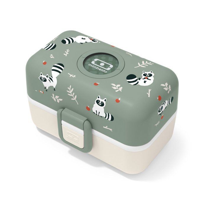Children's Lunch Box - MONBENTO - 3 Compartments - BPA Free - MB Tresor Raccoon
