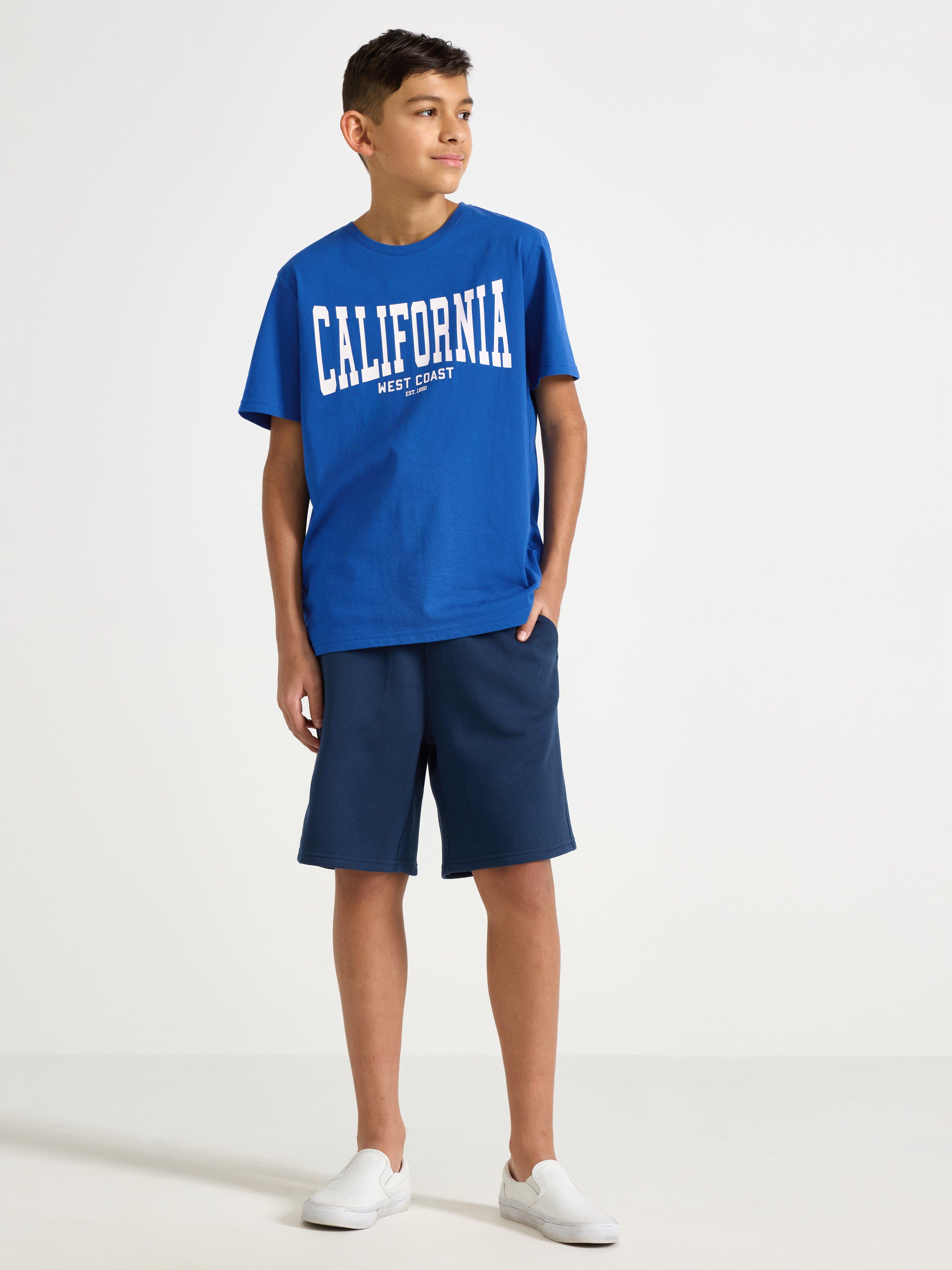 Short en jersey avec intérieur brossé bleu foncé