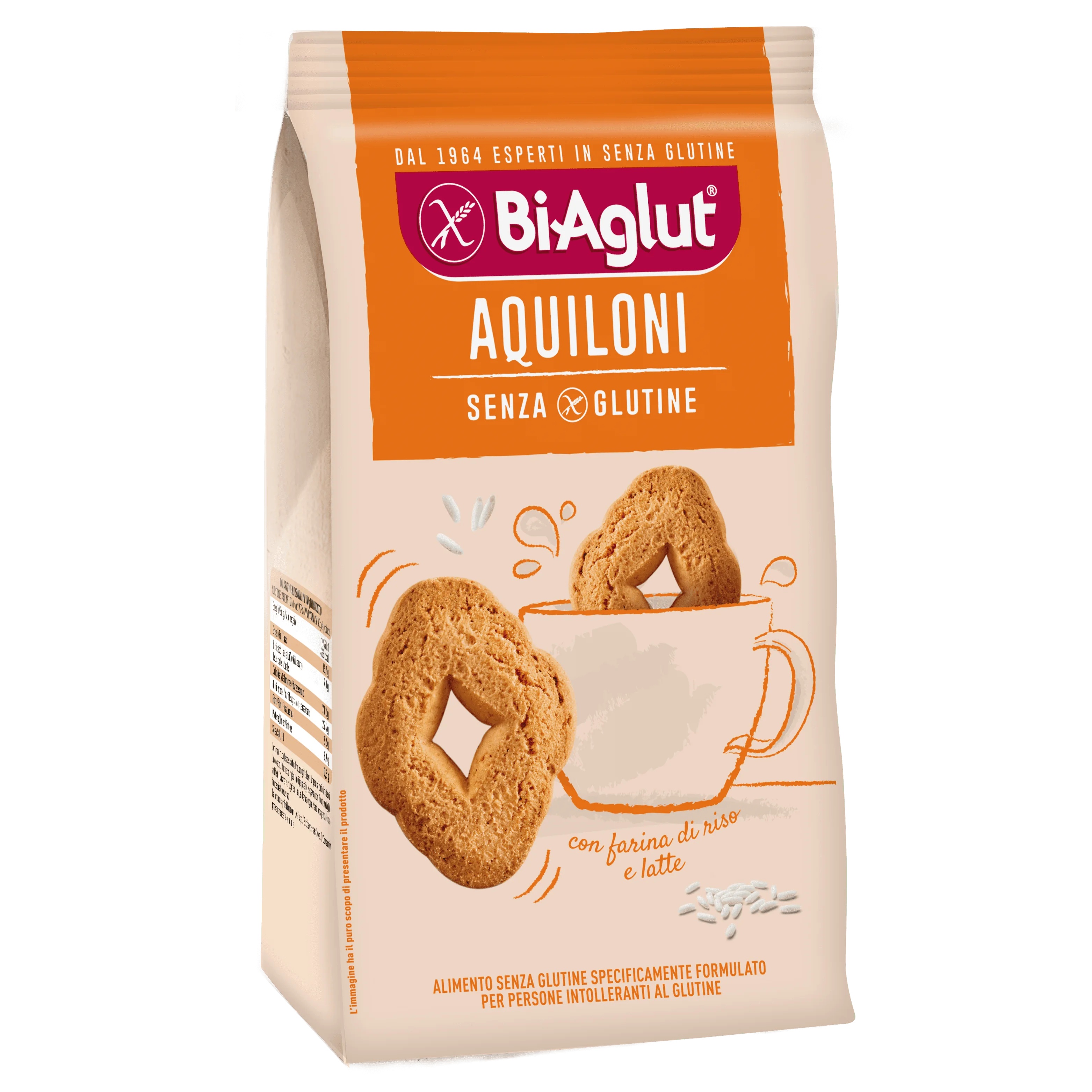 BIAGLUT Biscuits sans gluten Biaglut Aquiloni 200g, idéaux pour le petit-déjeuner