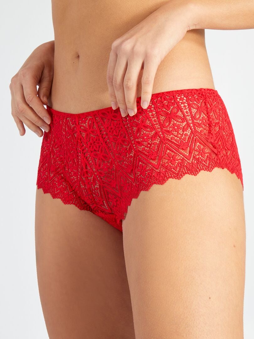 Calças culote de renda - vermelhas