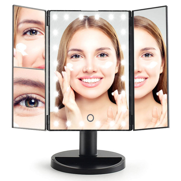 Rio 24 LED Touch Dimbare Make-up Vergrotingsspiegel - Zwart