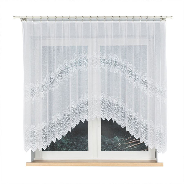 VIOLETTA - Firanka gotowa żakardowa z podcięciem na dole - 250x150 cm