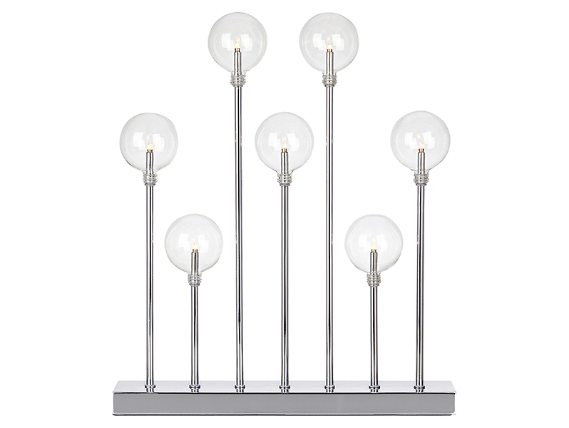 Lampa stołowa Junior 7-punktowa metalowa srebrna