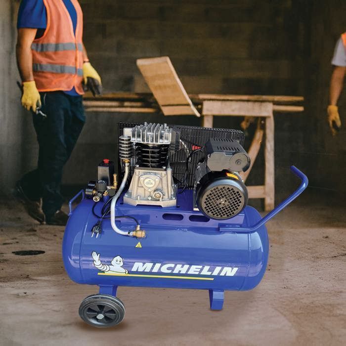 MICHELIN 100L tweecilinder gietijzeren compressor 3 pk 10 bar