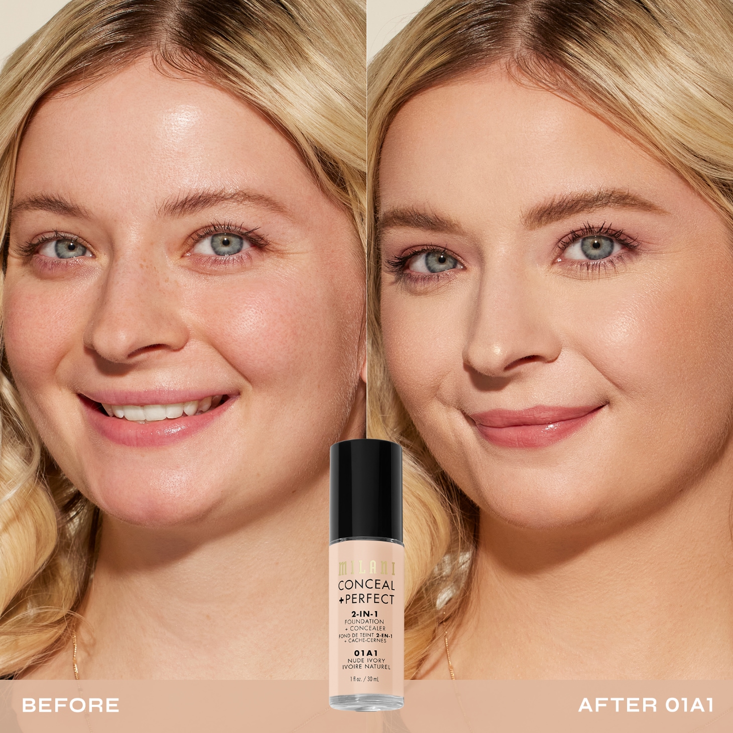 Milani Foundation 2-in-1 Concealer + - 30 ml
