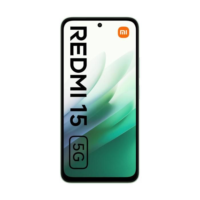 Téléphone mobile - XIAOMI - Redmi 15 5G - 8 Go RAM - 256 Go - Vert (Ripple Green) - Double SIM
