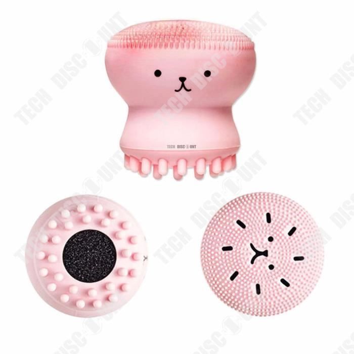 Escova de limpeza facial - DESCONTO EM TECNOLOGIA - Elétrica e manual - Rosa - Massagem - Pele sensível