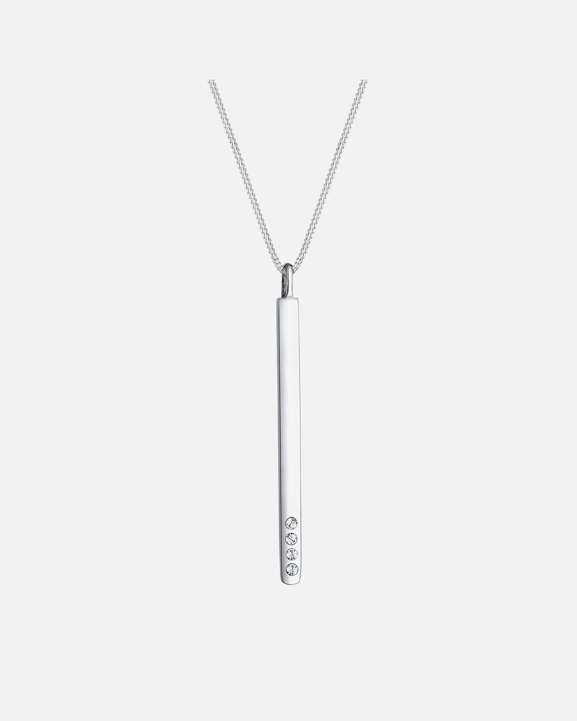 Elli Femmes chaîne en Y avec pendentif bâton et cristaux en argent sterling 925 45 cm de long