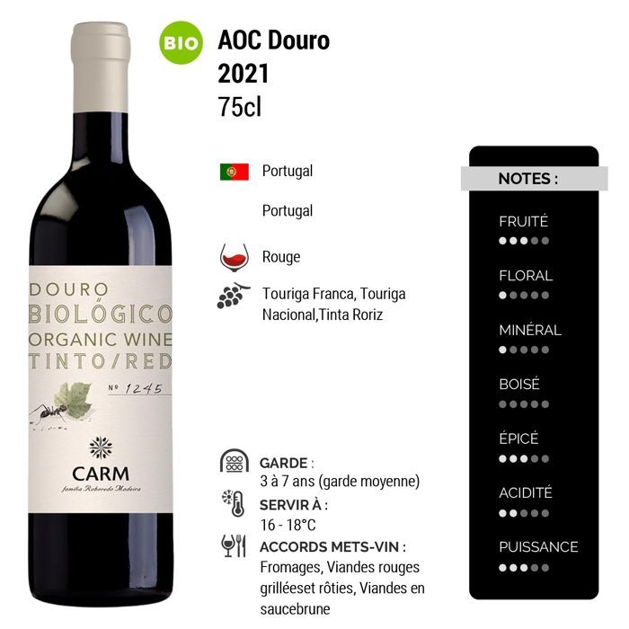 Carm  Douro Hormigas 2021 - Vin Rouge du Portugal (6x75cl) BIO