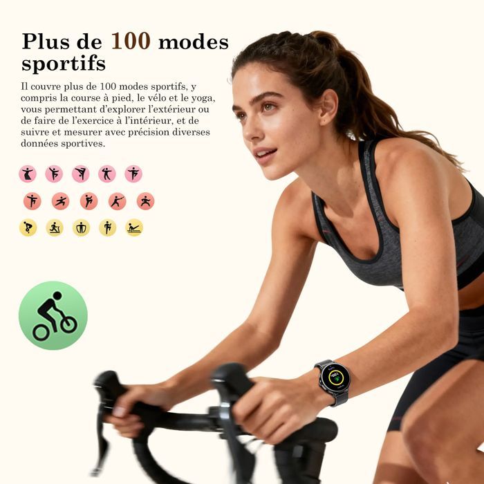 Smartwatch für Damen mit Bluetooth-Anruffunktion, 1,26-Zoll-HD-Display, Gesundheitsfunktionen für Frauen, über 100 Sportarten, Herzfrequenz-/SpO2-/Schlafüberwachung, Kalorienzähler, Geschenkidee für Frauen