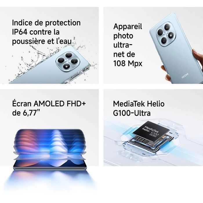 Smartphone - XIAOMI - Redmi Note 15 - 8 GB de RAM - 256 GB - Pantalla AMOLED de 6,77 pulgadas