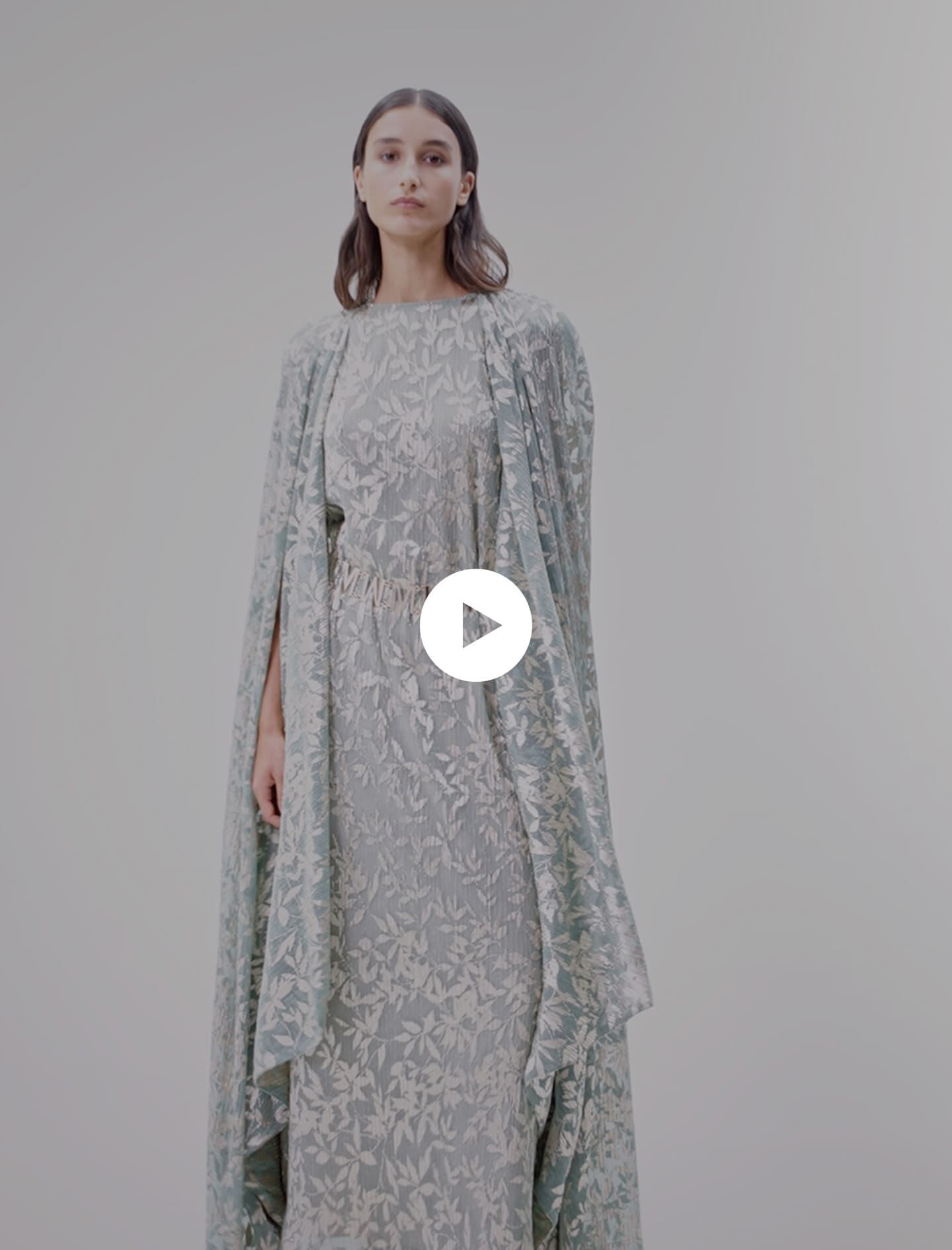 Rochie lungă cu pelerină - Vert Clair/ Doré