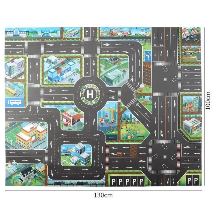 Play Mat - Children's Car Track Mat for Bedroom, Washable, Non-Slip - 130*100cm - English Version