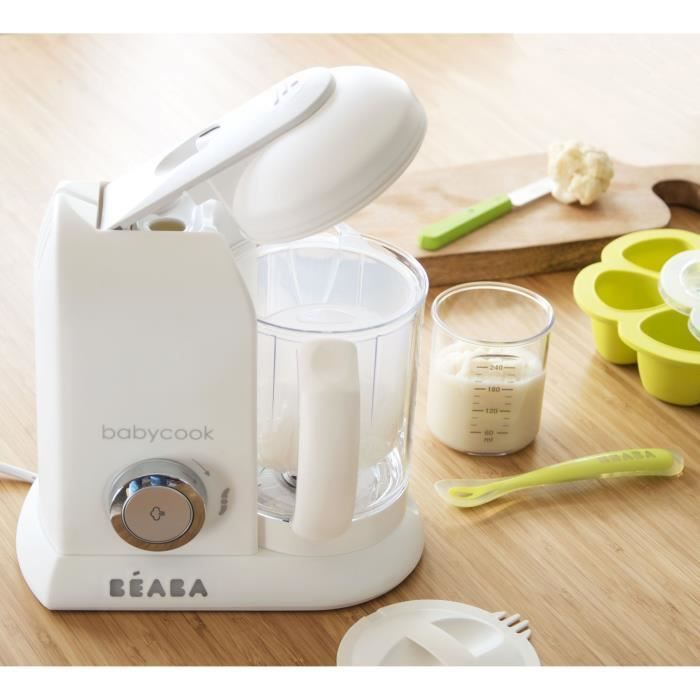 BÉABA - Babycook Solo - 4-in-1 Baby Food Maker, Blender, and Steamer - White