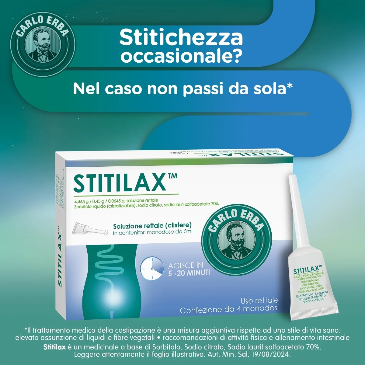 CARLO ERBA Stitilax Rectale oplossing 4 eenmalige doses van 5 ml