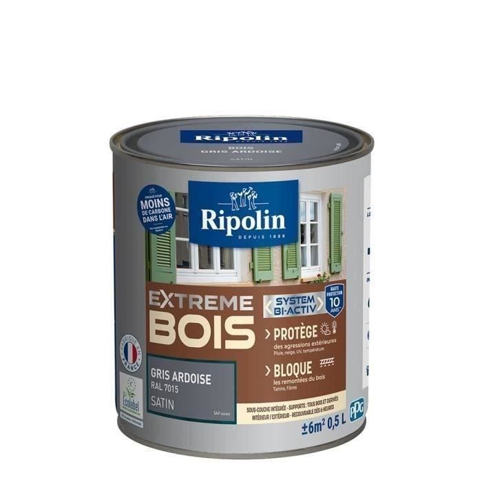 Pintura para madera satinada de alta protección RIPOLIN con una duración de 10 años que protege y realza la belleza de su madera - Gris pizarra