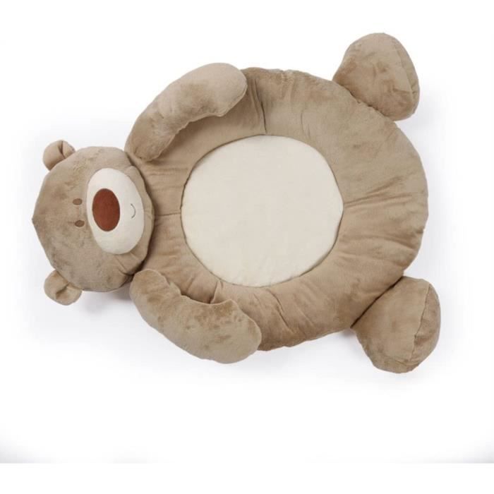 Alfombra de actividades - Diseño de oso de dibujos animados - Marrón - Juguetes colgantes - Efectos de sonido