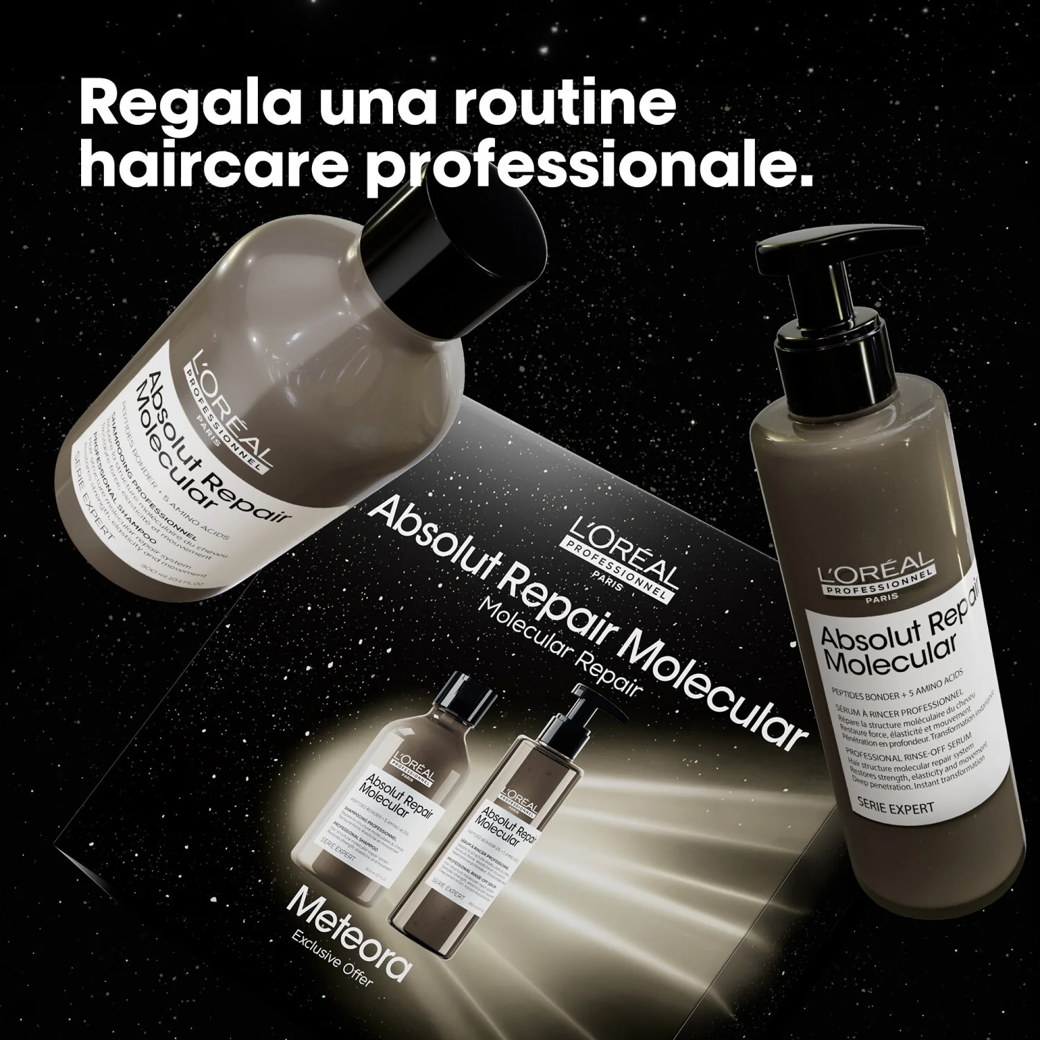 SERIE EXPERT New Cofanetto Natale Absolut Repair Molecular Shampoo + Conditioner - Cofanetti per Capelli, Shampoo Riparatore, Balsamo Riparatore Capelli