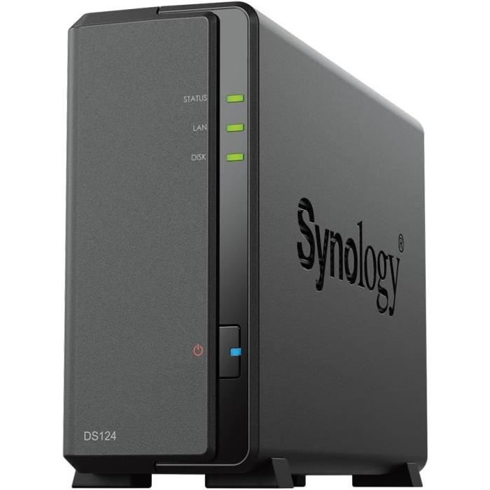 Servidor NAS - SYNOLOGY - DS124 - 1 baia - Gigabit Ethernet - 1 GB de RAM