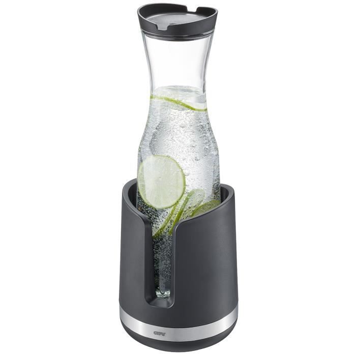 Rafraîchisseur de bouteilles et carafes - GEFU - SMARTLINE - Verre Borosilicate - Noir Mat - 1 L