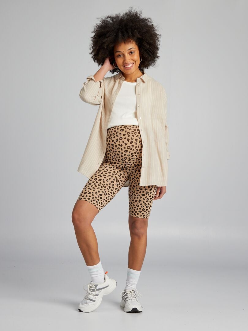 Gestreept zwangerschapsshirt - BEIGE