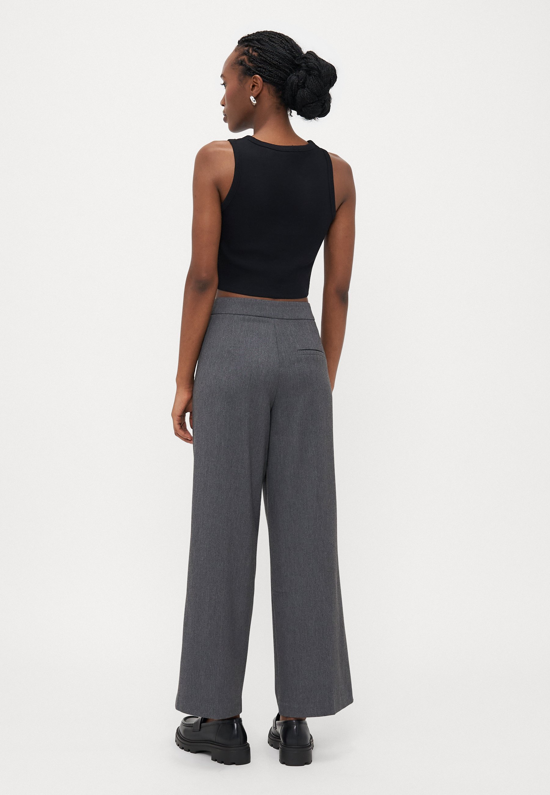ONLY Petite ONLMIA STRAIGHT - Hose - dunkelgrau meliert