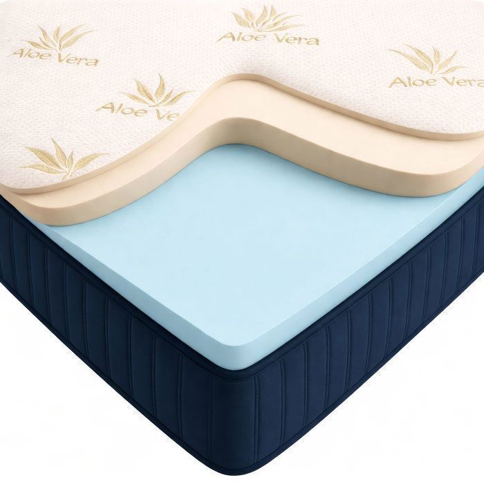 Colchón de espuma viscoelástica Relaxone de 120 x 190 cm, 16 cm de grosor, BALDIFLEX, soporte equilibrado.