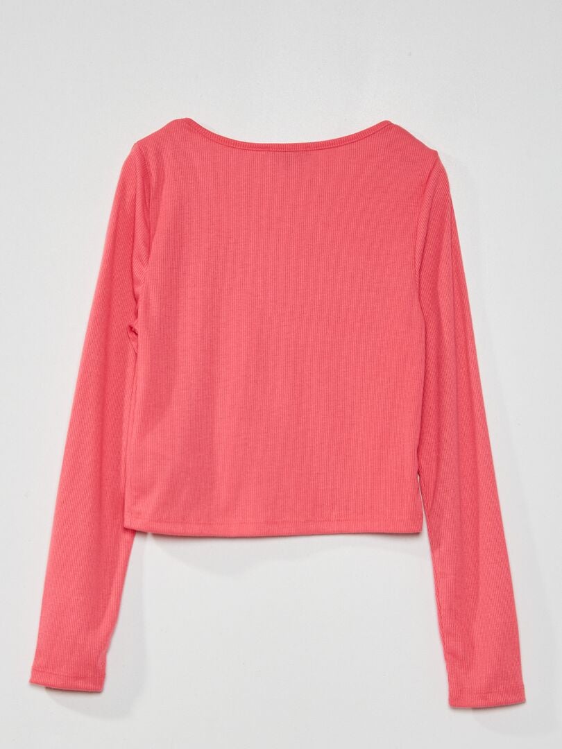 Lichtgewicht geribbeld vest - ROZE