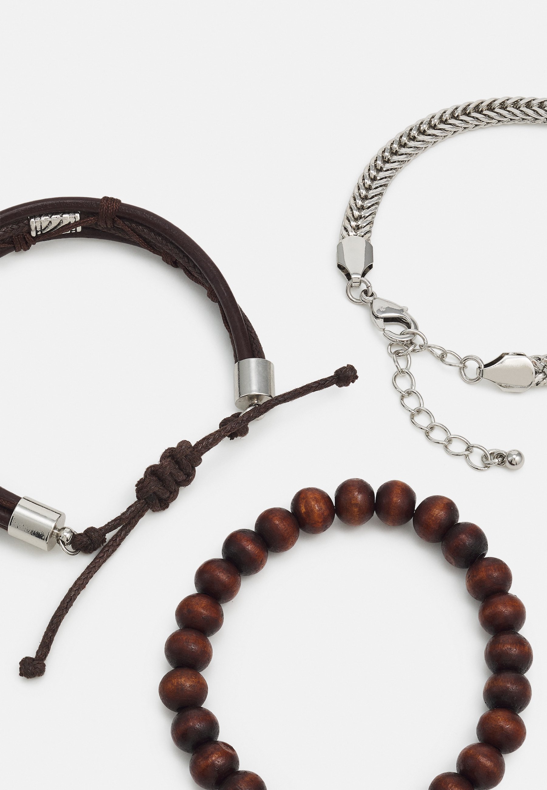 Pier One 5PACK - Pulseira - marrom, cor prata