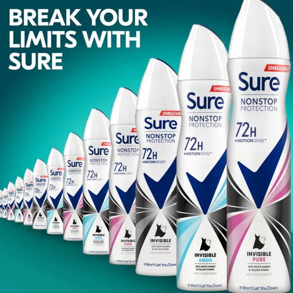 Sure antiperspirantas-dezodorantas aerozolis Nonstop Invis Pure 250 ml