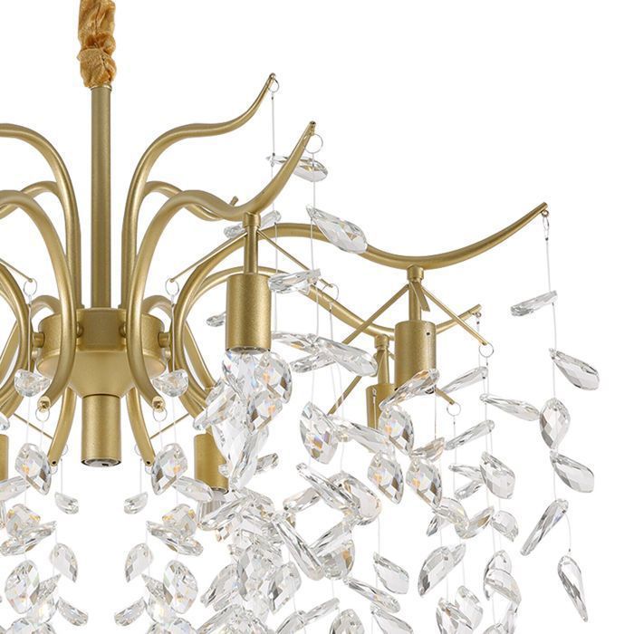 Lámpara de araña para salón - Lámpara de araña de cristal - Lámpara colgante con base metálica - Lámpara decorativa de lujo