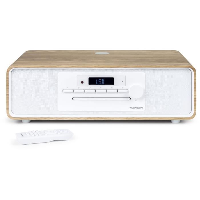 Sistema micro Hi-Fi Bluetooth - THOMSON - Bianco e nero - Radio FM/CD/MP3/USB, 60W, equalizzatore