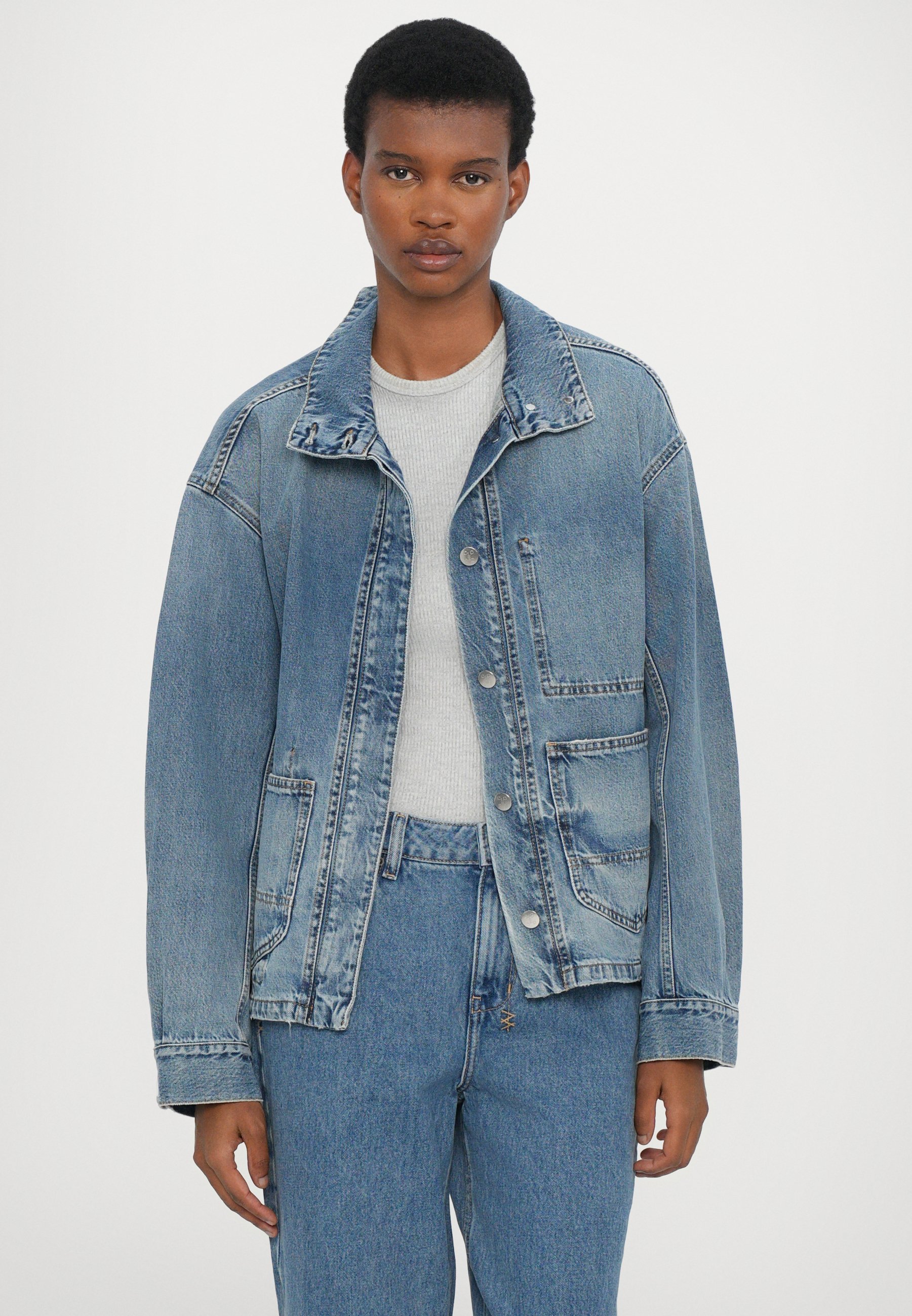 CLOSED SHACKET - Dongerijakke - mid blue